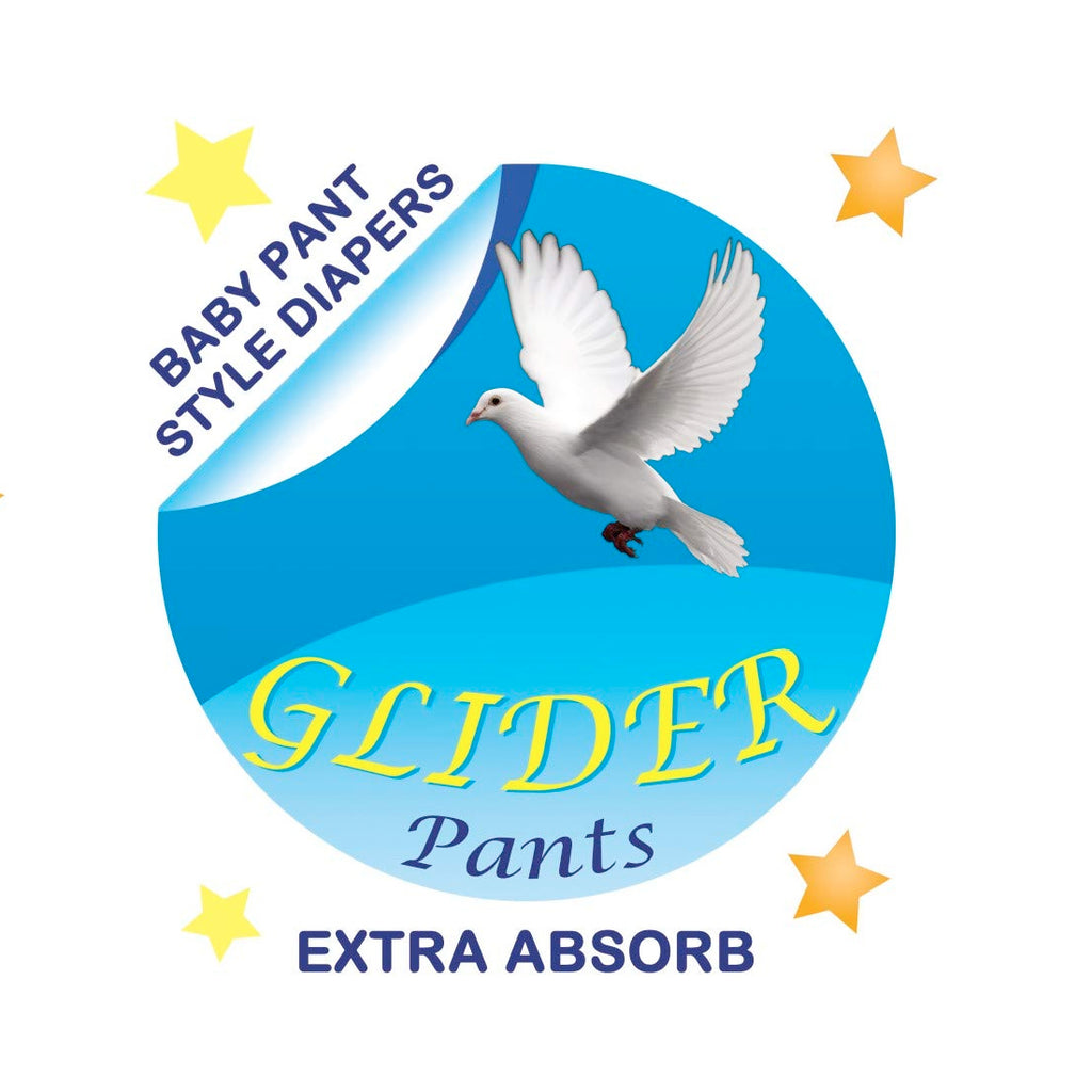 Glider Overnight Extra Absorbency Premium Diapers Pants, Large, 65 Count