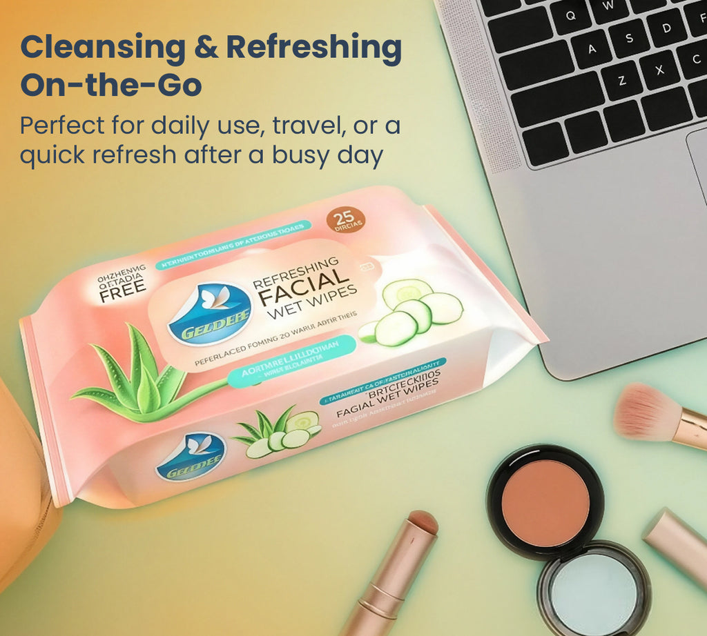 Glider Face Wipes Enriched with Aloe Vera , Cucumber & Vitamin E | All Types Skin Friendly & pH Balanced | Alcohol & Paraben Free | Moisturizes , Refreshes & Soothes Skin | 25 Wipes (Pack of 3) 75 Wipes
