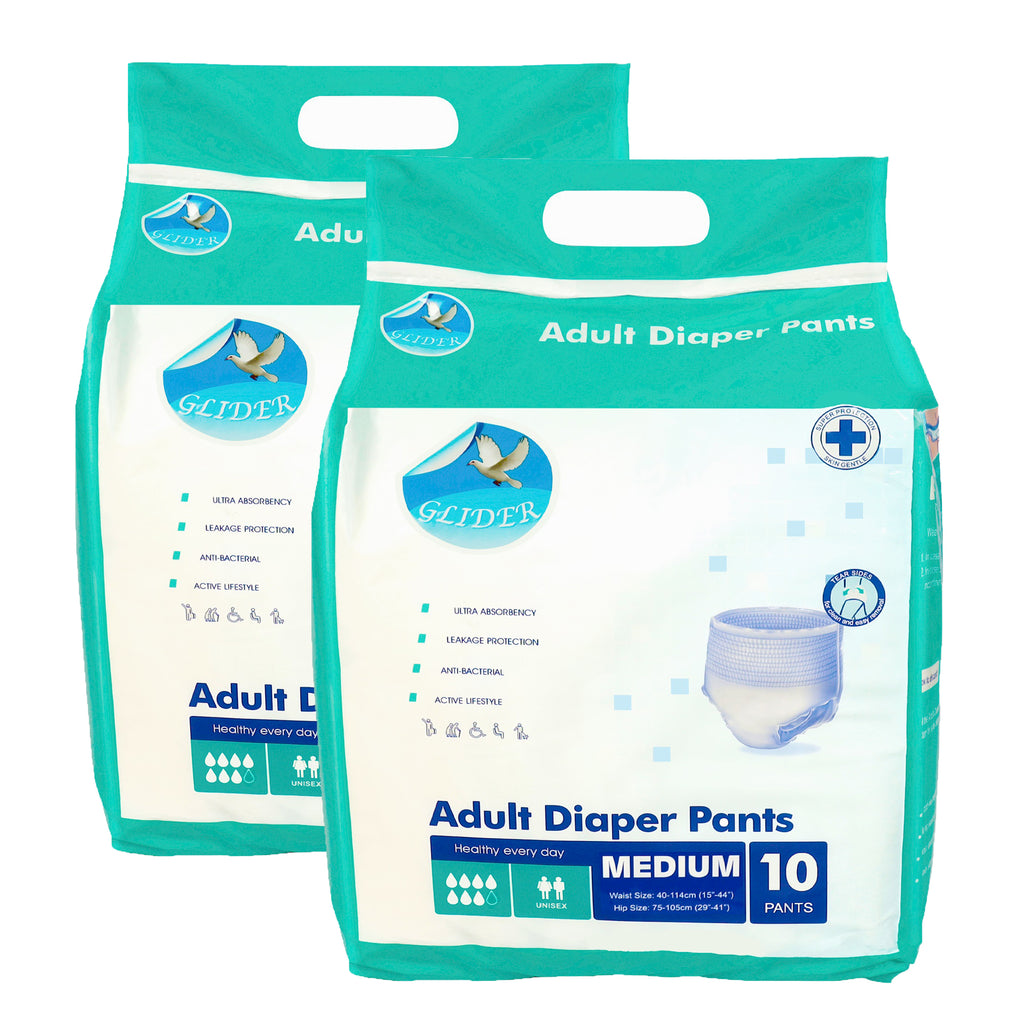 Glider Adult Diaper Pull Ups MEDIUM - Pant Style (Count10) (29-41 inch, 75-105 cm)