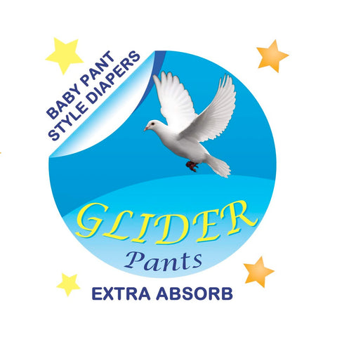 Glider Overnight Extra Absorbency Premium Diapers Pants, Large, 65 Count