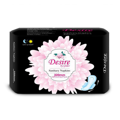 Desire by Glider Extra Long Overnight Protection with Wings Sanitary Pads for Women, XL+ 30 Napkins